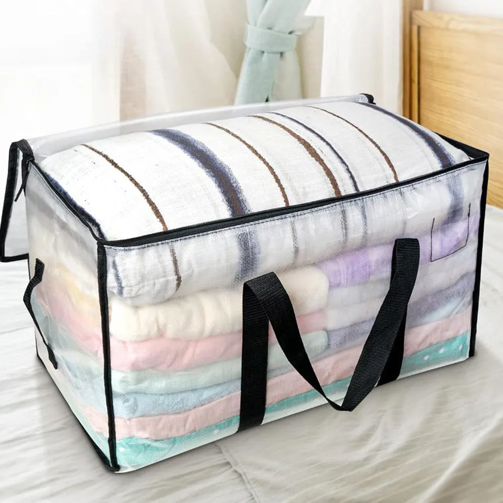 92L Oversized Moving Bag Transparent Christmas Holiday Heavy-Duty Storage Tote