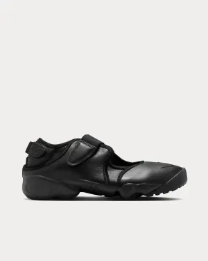 Air Rift Leather Black Slip On Sneakers