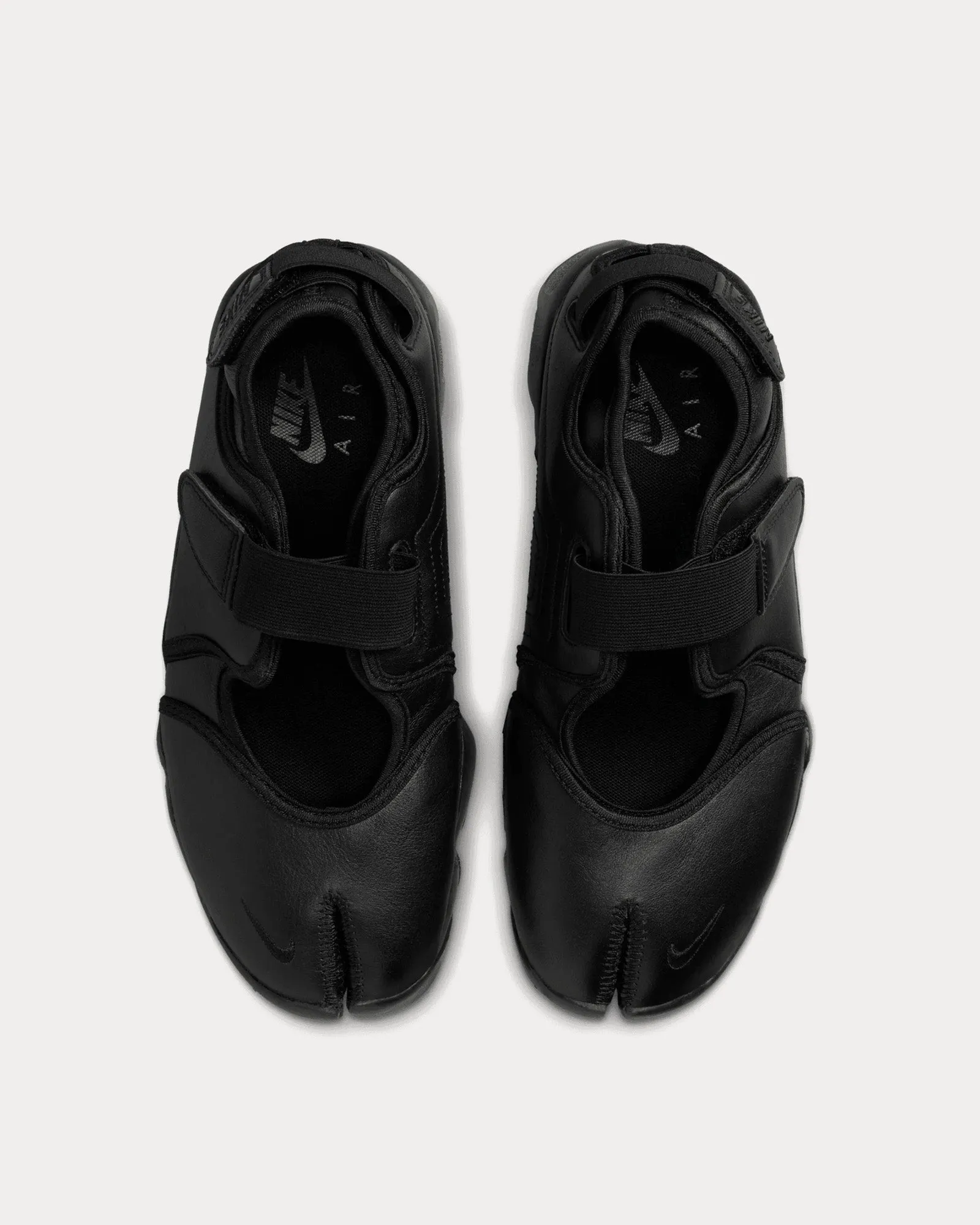 Air Rift Leather Black Slip On Sneakers