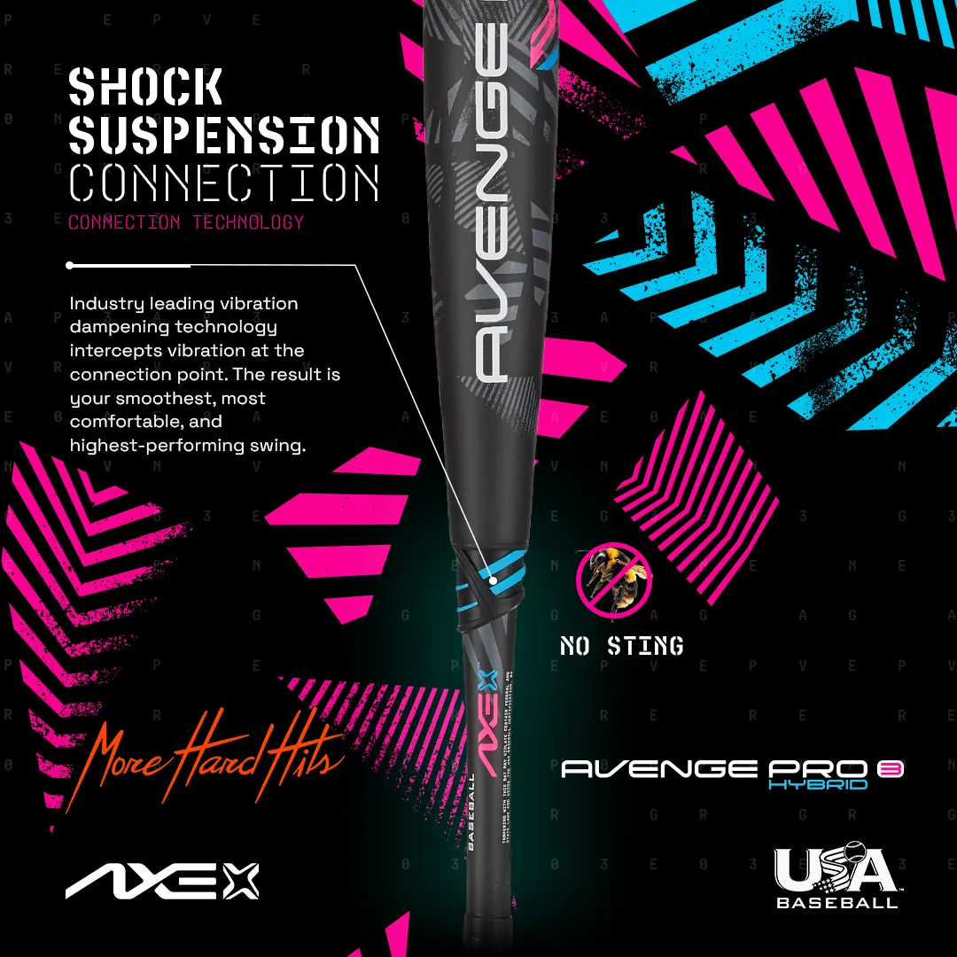 Axe Avenge Pro 3 Hybrid USA Baseball Bat , -8 From Axe Bat