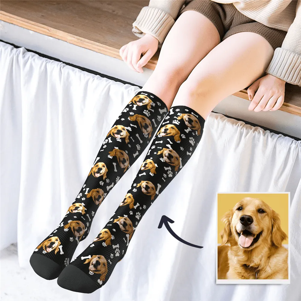 Custom Socks Knee High Socks Gift For Dog Lovers