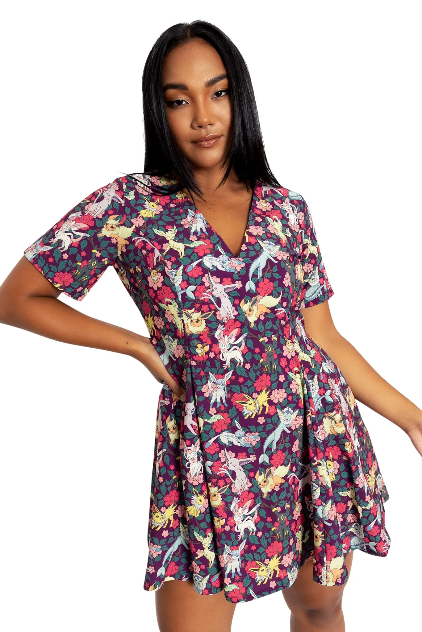Eevee Evolution Floral V Dress