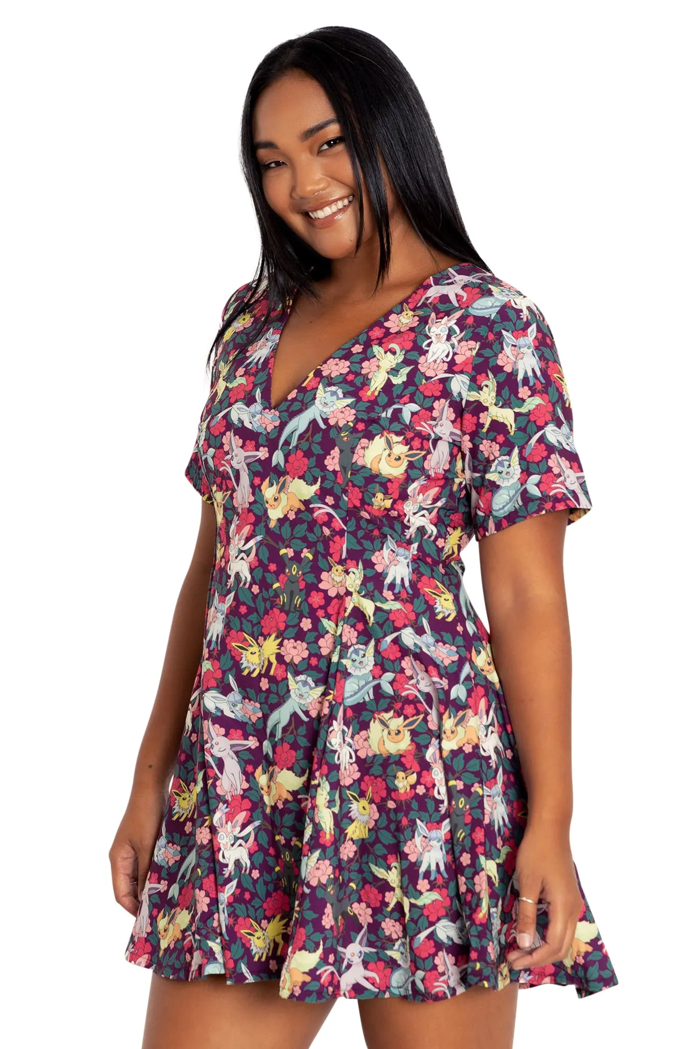 Eevee Evolution Floral V Dress