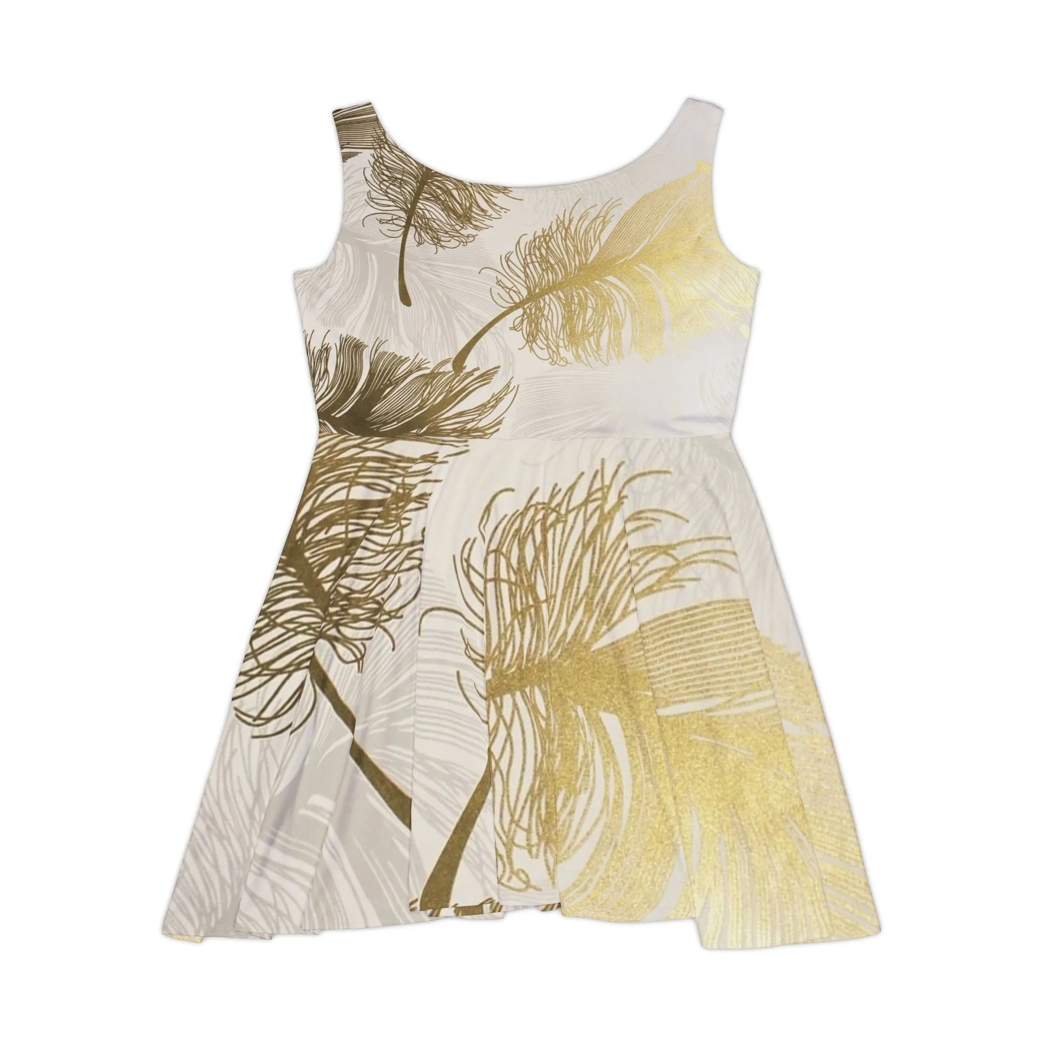 Golden Feathers - Inovax Women's Skater Dress