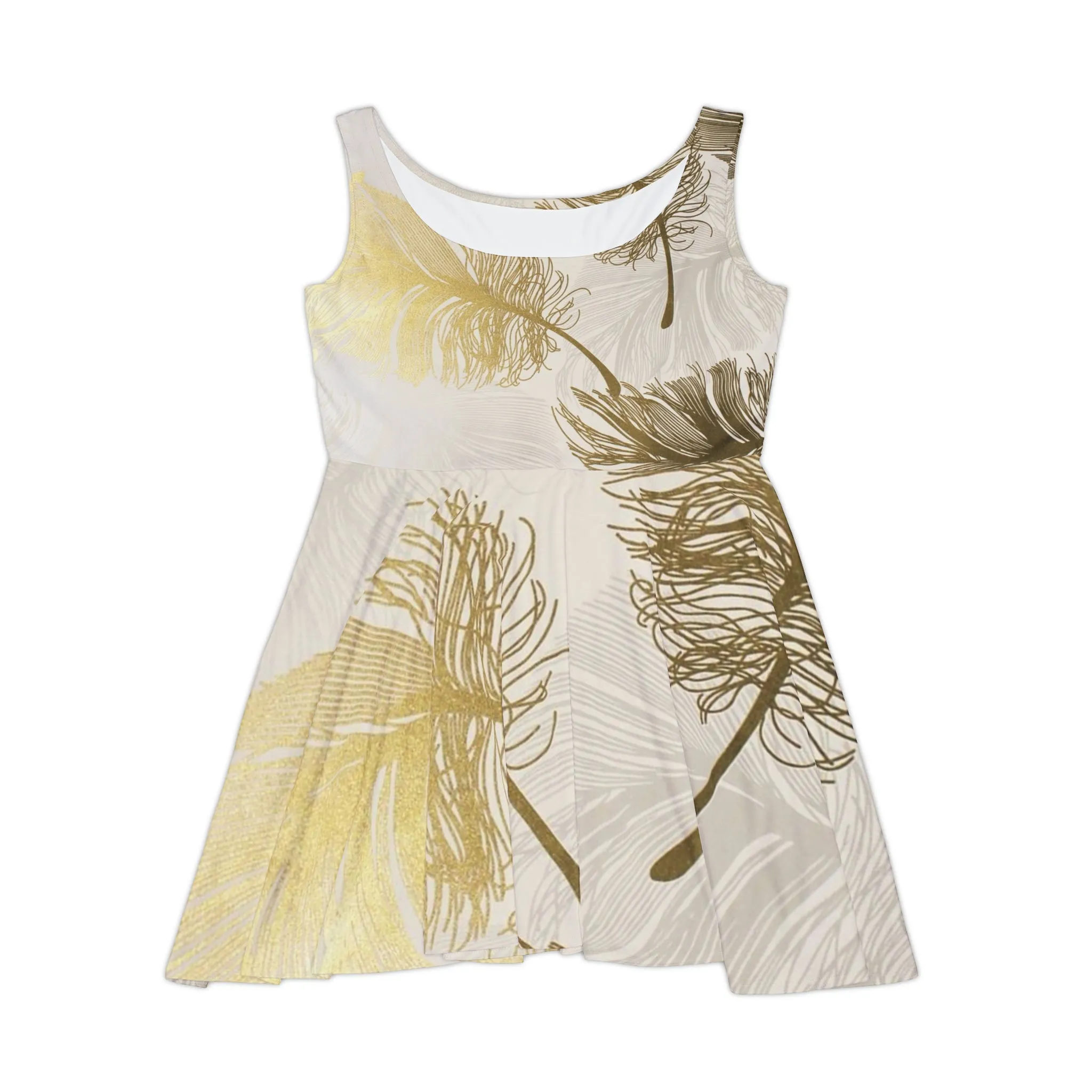 Golden Feathers - Inovax Women's Skater Dress