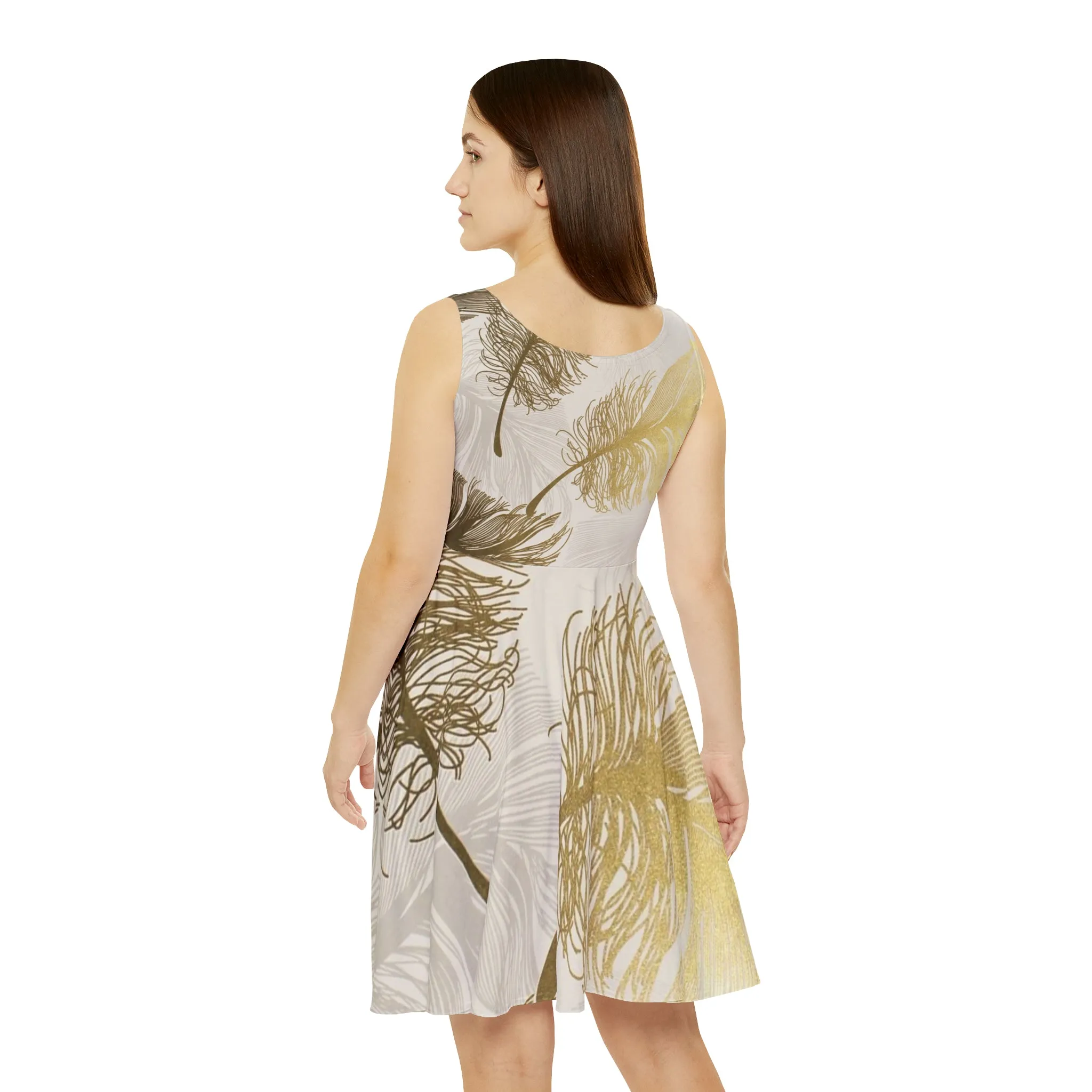 Golden Feathers - Inovax Women's Skater Dress