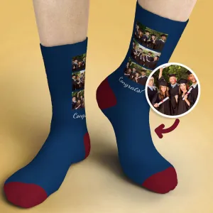 Graduation Gifts Custom Photo Sock - 3 Pictures