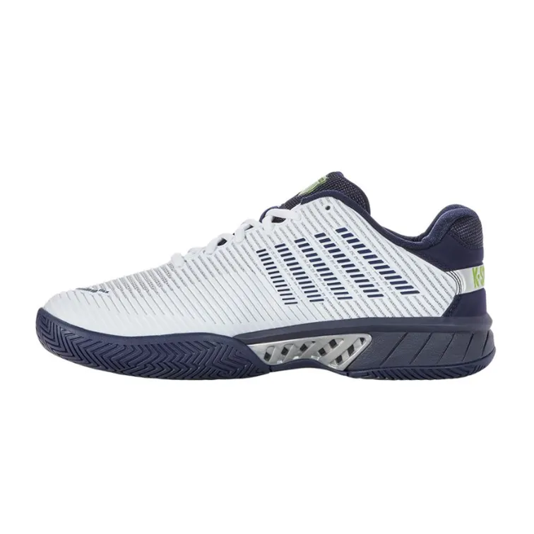 K-Swiss Hypercourt Express 2 White, Peacoat, & Silver Men's Tennis Shoes