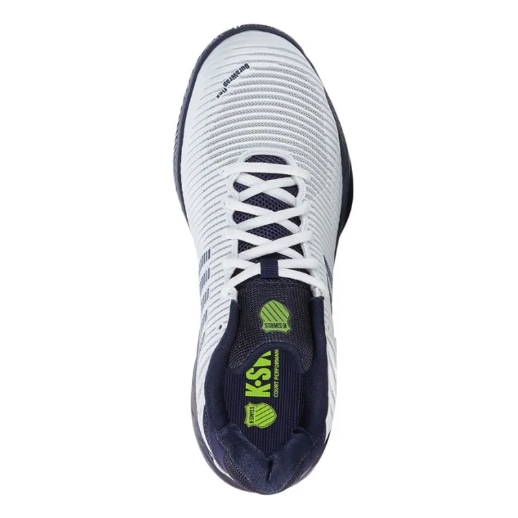 K-Swiss Hypercourt Express 2 White, Peacoat, & Silver Men's Tennis Shoes