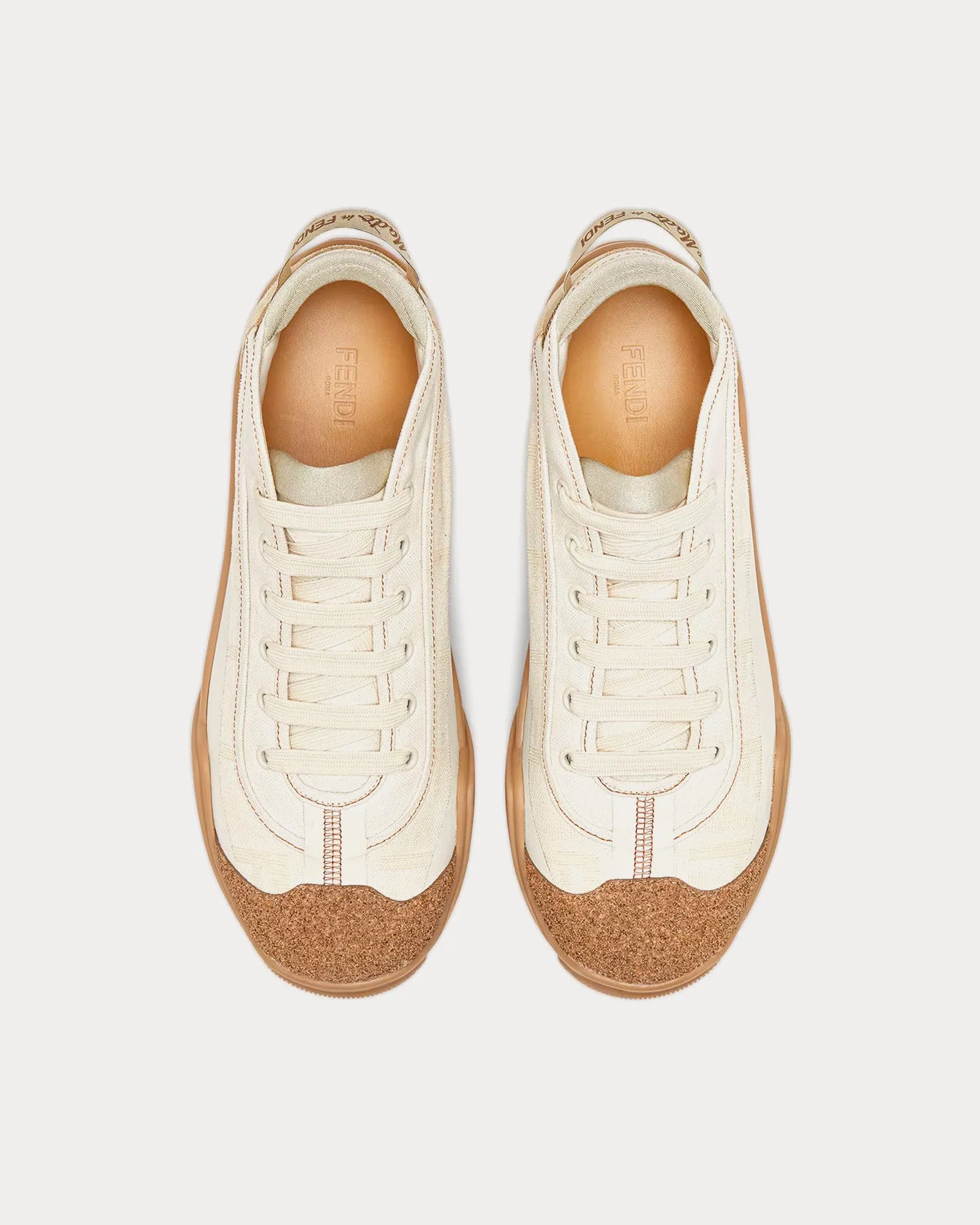 Lab Fabric White Mid Top Sneakers