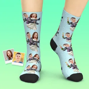 Personalized Socks with Face Custom Face Socks Wedding Socks Valentine's Day Gift