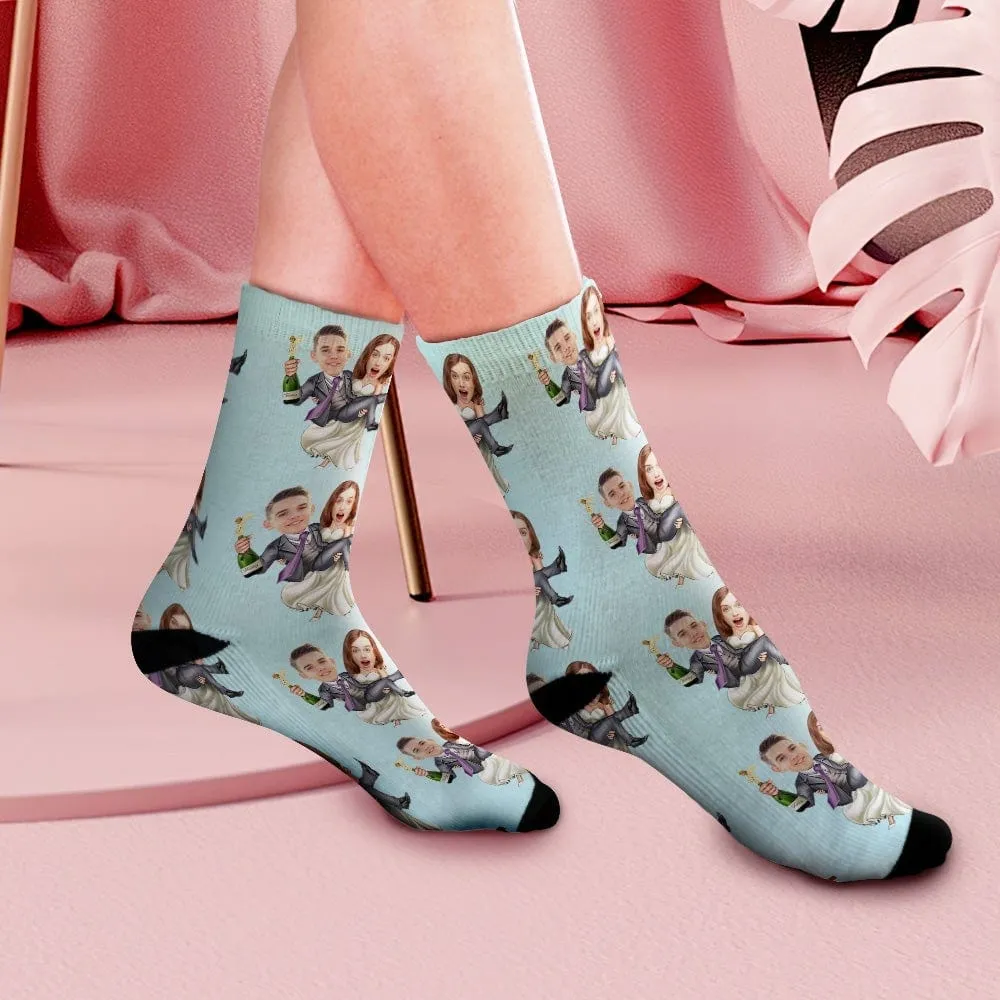 Personalized Socks with Face Custom Face Socks Wedding Socks Valentine's Day Gift