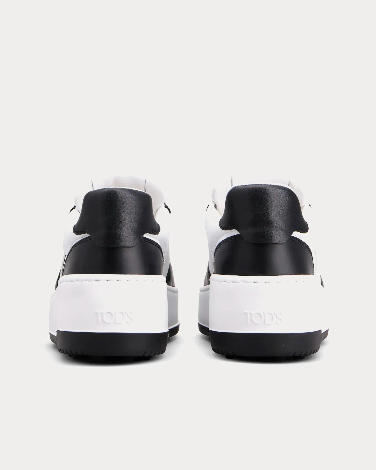 Platform Leather White / Black Low Top Sneakers