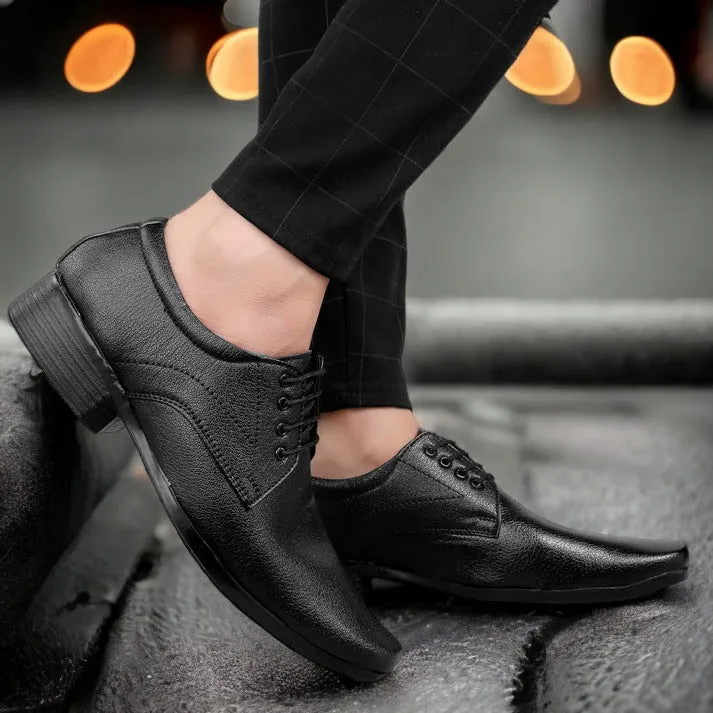 s Formal Derby Lace-Up Black Shoes for Men
