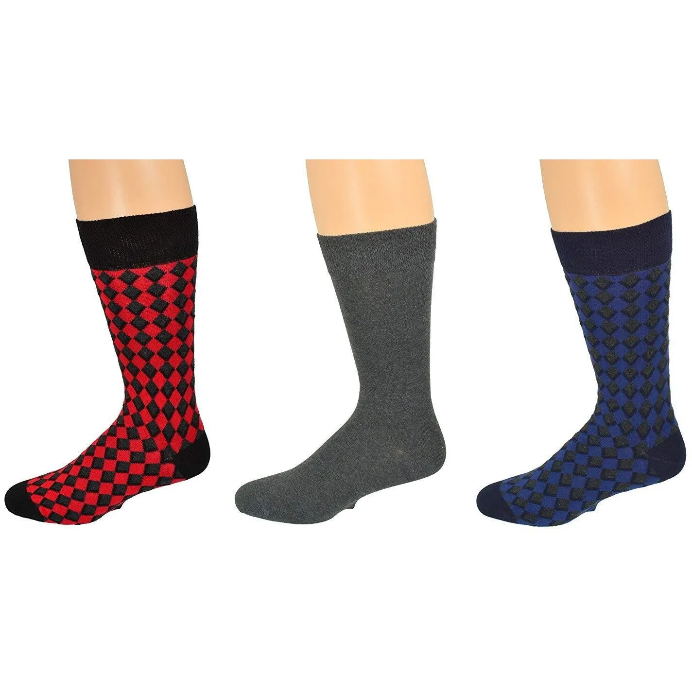 Sierra 2 and 3 pair packs Men's Casual Cotton Blend Mid Calf Dress Crew Socks