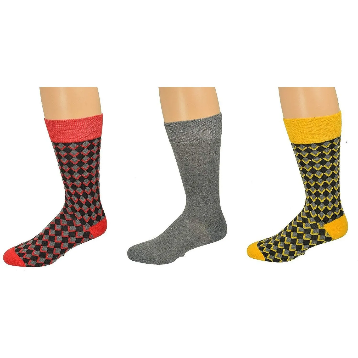 Sierra 2 and 3 pair packs Men's Casual Cotton Blend Mid Calf Dress Crew Socks