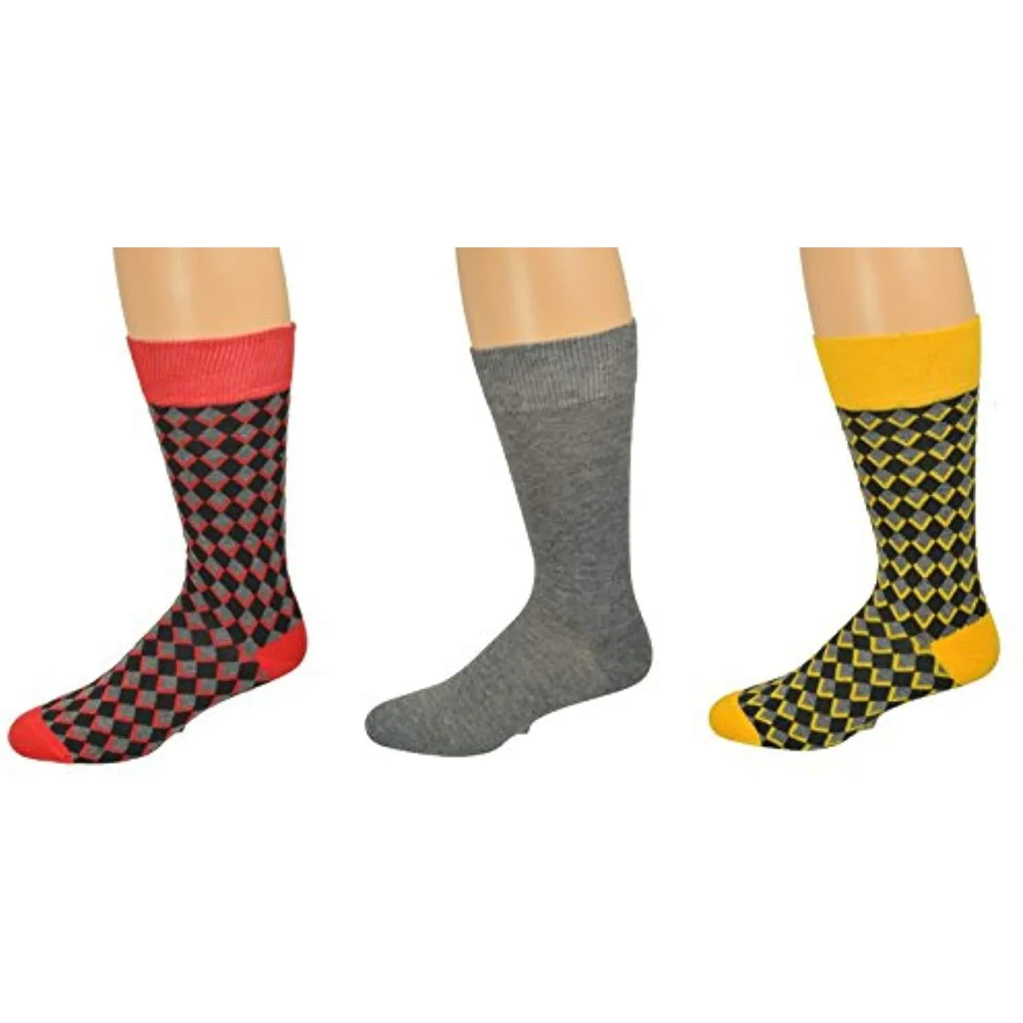 Sierra 2 and 3 pair packs Men's Casual Cotton Blend Mid Calf Dress Crew Socks