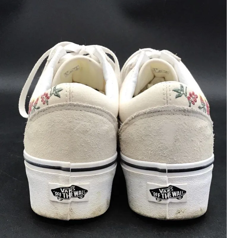 Vans Women's Cream Floral Athletic Shoes - Size 9.5
